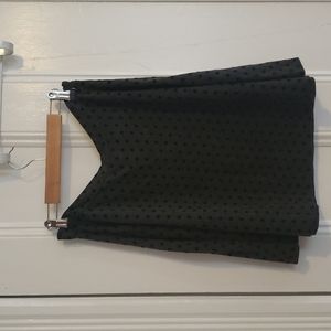 Premise Studio Nordstrom charcoal A-line skirt with black polka dots 8
